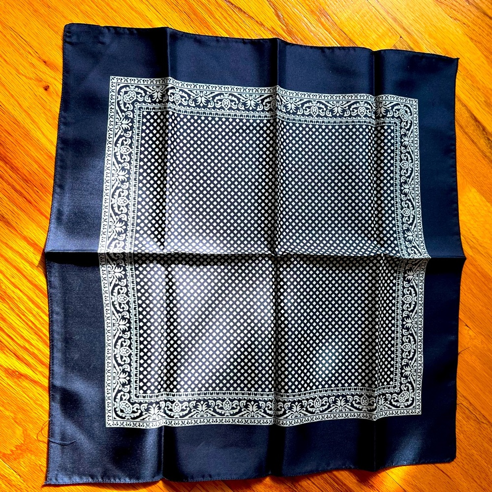 Blue & White vintage square scarf